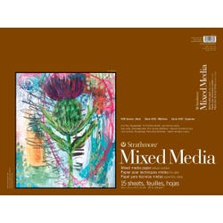 Strathmore 400 Series Mixed Media Pad, 18 x 24 Inches, 184 lb, 15 Sheets Item Number 1540347