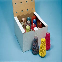 Pacon Economy Novelty Yarn with Dispenser Box, Assorted Color, 4 Ounce, Set of 16 402013