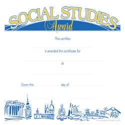 Image for Achieve It! Raised Print Social Studies Recognition Award, 11 x 8-1/2 inches, Pack of 25 from School Specialty