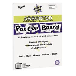 Image for Pacon Super Value Poster Board, 22 x 28 Inches, Assorted Colors, Pack of 50 from School Specialty