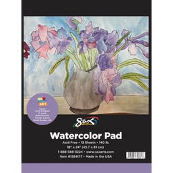 Image for Sax Watercolor Pad, 140 lb, 18 x 24 Inches, White, 12 Sheets from School Specialty