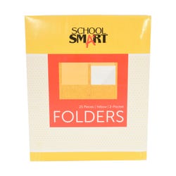 Image for School Smart 2-Pocket Folders with Fasteners, Yellow, Pack of 25 from School Specialty