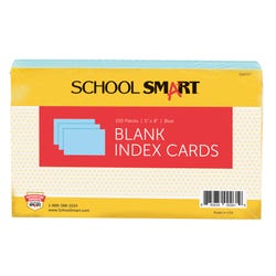 School Smart Unruled Index Cards, 5 x 8 Inches, Blue, Pack of 100 088707