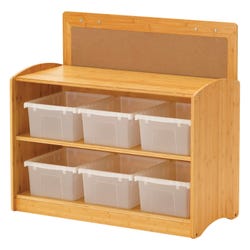 Image for Copernicus Bamboo Hide-away Shelf, 40-3/4 x 16-1/2 x 24 Inches, Clear Tubs from School Specialty