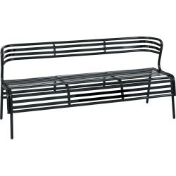 Image for Safco CoGo Indoor/Outdoor Steel Bench with Back, 60 x 25 x 30 Inches, Black from School Specialty