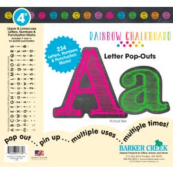 Image for Barker Creek Rainbow Chalkboard Letter Pop-Outs, 4 Inches, Set of 234 from School Specialty