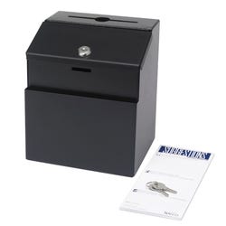 Image for Safco Steel Suggestion Box with Lock, 7-1/4 x 6 x 8-1/2 Inches, Black from School Specialty