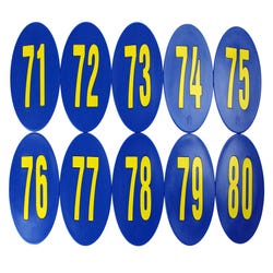 Image for Poly Enterprises Numbered 71 to 80 Spots, 9 Inches, Poly Molded Vinyl, Blue, Set of 10 from School Specialty