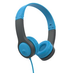 JLAB JBuddies Folding Wired Kids On-Ear Headphones, Gray/Blue 2136204