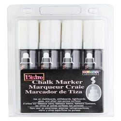 Image for Marvy Bistro Chalk Markers, Broad Tips, White, Pack of 4 from School Specialty