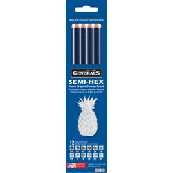 Image for Generals Semi-Hex Classic Graphite Drawing Pencils, Assorted Tips, Black, Set of 12 from School Specialty