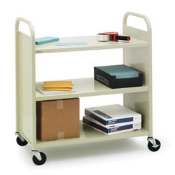 Image for Bretford Double Sided Steel Utility Book Truck Cart, 3 Shelves, 36 x 18 x 43 Inches from School Specialty