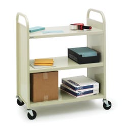 Image for Bretford Double Sided Steel Utility Book Truck Cart, 3 Shelves, 36 x 18 x 43 Inches from School Specialty