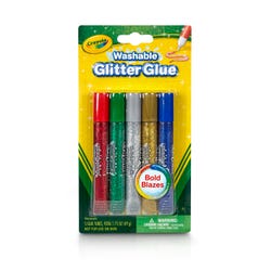 Crayola Washable Glitter Glue, Bold Blazes, Assorted Colors, Set of 5 Item Number 200612