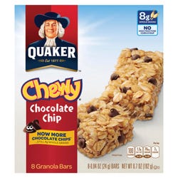 Image for Quaker Oats Chewy Chocolate Chip Granola Bar, 6.7 oz, Pack of 8 from School Specialty