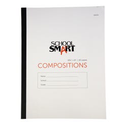 School Smart Stitched Cover Composition Book, Red Margin, 8 x 10-1/2 Inches, 48 Pages 085308