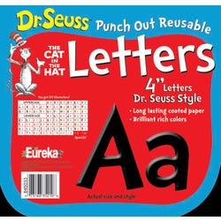 Image for Eureka Dr. Seuss Punch Out Decor Letters, Black, 4 Inches, 217 Pieces from School Specialty