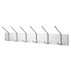 Image for Safco Wall Rack, 6 Coat Hook, Chrome-Plate Double Steel, 36 x 3-3/4 x 7 Inches from School Specialty