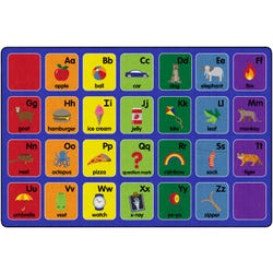Image for Childcraft Alphabet Pictures Carpet, 10 Feet 6 Inches x 13 Feet 2 Inches, Rectangle, Primary from School Specialty
