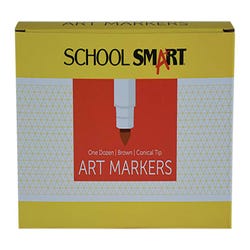 Image for School Smart Art Markers, Conical Tip, Brown, Pack of 12 from School Specialty