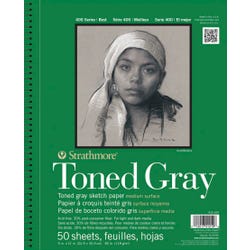 Image for Strathmore 400 Series Toned Gray Drawing Pad, 9 x 12 Inches, 80 lb, 50 Sheets from School Specialty
