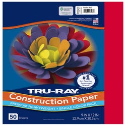 Image for Tru-Ray Sulphite Construction Paper, 9 x 12 Inches, Festive Red, 50 Sheets from School Specialty
