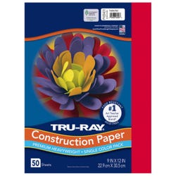 Image for Tru-Ray Sulphite Construction Paper, 9 x 12 Inches, Festive Red, 50 Sheets from School Specialty
