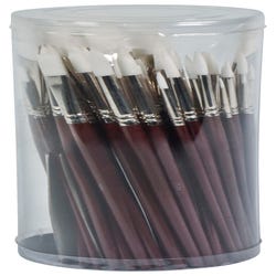 Image for Sax Optimum White Synthetic Taklon Paint Brushes, Assorted Sizes, Set of 72 from School Specialty