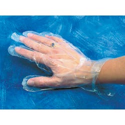 Image for Baumgartens Plastic Disposable Economy Medium-Weight Gloves, Large Size, Clear, Pack of 100 from School Specialty