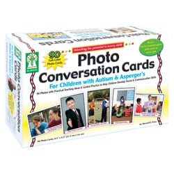 Image for Carson Dellosa Photo Conversation Cards for Children with Autism and Asperger's, Set of 90 from School Specialty
