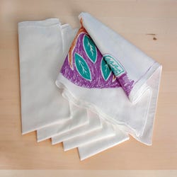 Cotton Blended Washable Square Bandana, 21-1/2 X 21-1/2 in, White, Pack of 12 Item Number 409412