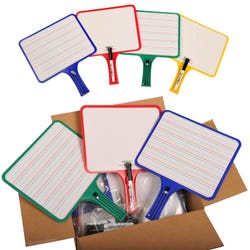 Image for KleenSlate Rectangular Dry Erase Boards with Dry Erase Markers, Two-Sided, Lined/Plain, Assorted Colors, Pack of 10 from School Specialty