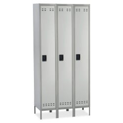 Image for Safco Single-Tier Locker, Three-Wide with Legs, Gray from School Specialty