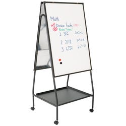 MooreCo Wheasel Mobile Easel, Melamine Markerboard, 28-3/4 x 27 x 59-1/2 to 65 Inches 661713