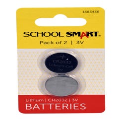 Image for School Smart CR2032 3 Volt Batteries, Pack of 2 from School Specialty