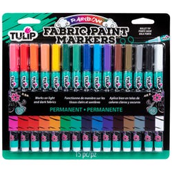 Image for Tulip Opaque Fabric Markers, Assorted Colors, Set of 15 from School Specialty