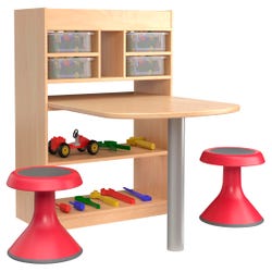 Image for Childcraft STEM Collaboration Table with 4 Translucent Flat Trays, 30 x 41-3/4 x 36 Inches from School Specialty
