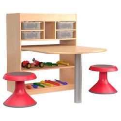 Childcraft STEM Collaboration Table with 4 Translucent Flat Trays, 30 x 41-3/4 x 36 Inches, Item Number 2048162