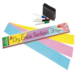 Image for Pacon Dry Erase Sentence Strips, 3 x 24 Inches, Assorted Colors, Pack of 30 from School Specialty