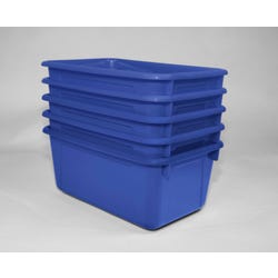 Image for School Smart Storage Tray, 7-7/8 x 12-1/4 x 5-3/8 Inches, Blue, Pack of 5 from School Specialty