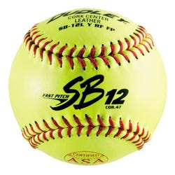Image for Dudley SB12L Fast Pitch Leather Softball, 12 Inches, Neon Yellow from School Specialty