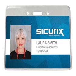 Image for Baumgartens Sicurix Horizontal Proximity Badge Holder, 3-1/2 X 2-3/8 in, Vinyl, Pack of 50 from School Specialty