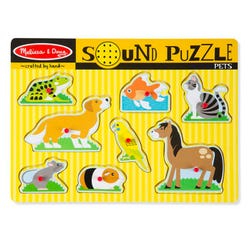 Image for Melissa & Doug Wooden Pets Sound Puzzle, 8 Pieces with Board from School Specialty
