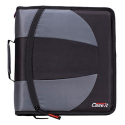 Image for Case·it Dual Ring Zipper Binder, D Ring, 1-1/2 Inches, Jet Black from School Specialty