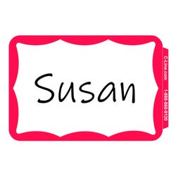 Image for C-Line Adhesive Name Badges, 3-1/2 x 2-1/4 Inches, Red Border, Pack of 100 from School Specialty
