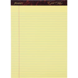 Image for Ampad Gold Fibre Legal Pad, 8-1/2 x 11-3/4 Inches, Narrow Ruled, Canary, 50 Sheets, Pack of 12 from School Specialty