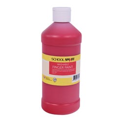 School Smart Washable Finger Paint, Red, 1 Pint Bottle Item Number 2002423