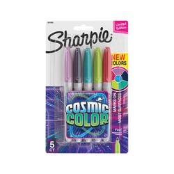 Sharpie Cosmic Color Permanent Markers, Fine Point, Assorted Colors, Pack of 5, Item Number 2006140