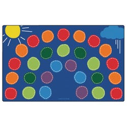 Carpets for Kids Rainbow Seating Rug, 8 Feet 4 Inches x 13 Feet 4 Inches, Rectangle, Multicolored, Item Number 1544403