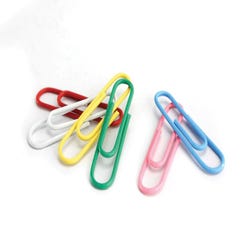 School Smart Vinyl Coated Paper Clip, 1-1/4 Inches, Assorted Colors, Pack of 100 023959